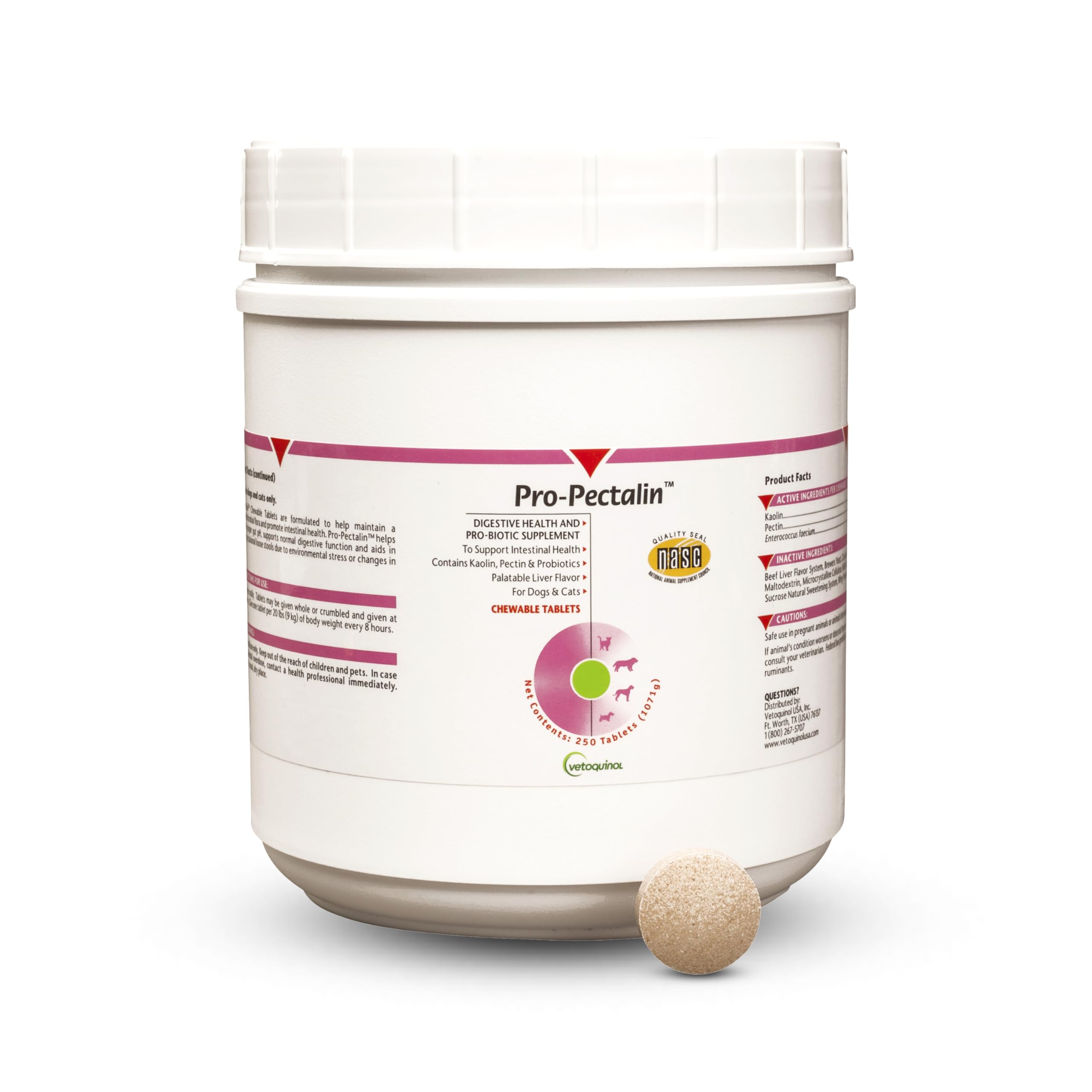 Vetoquinol Pro-Pectalin bottle ready for situational diarrhea relief in pets.