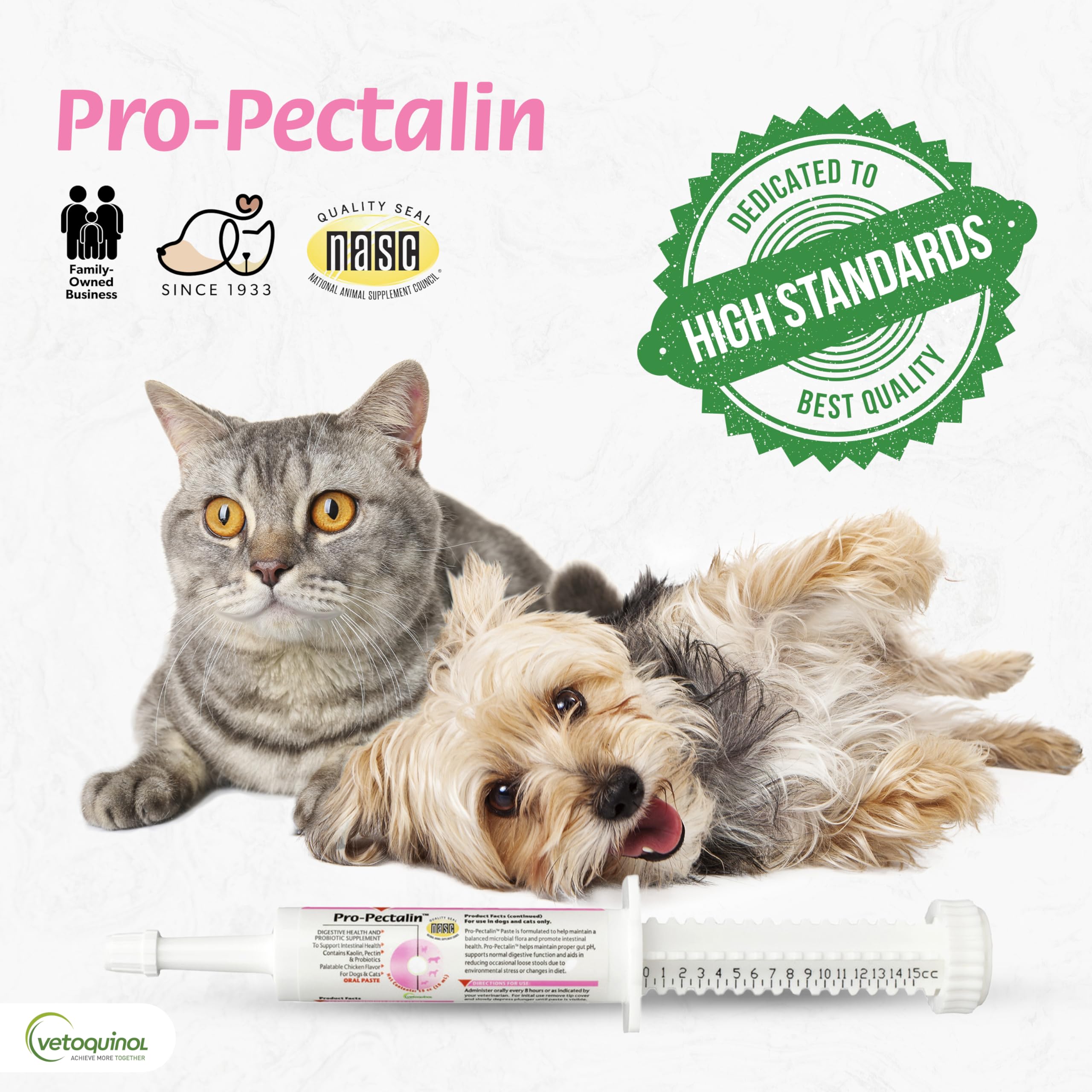 Vetoquinol Pro-Pectalin mixing-in-food instruction image supports easy feeding.