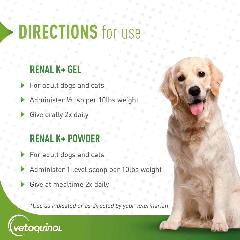 Vetoquinol Renal K+ pet-dosing scene during daily routine.