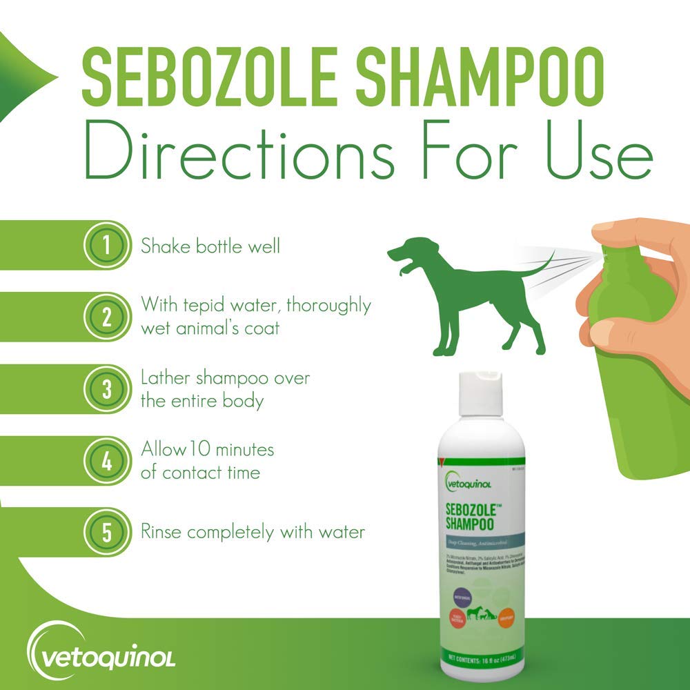 Vetoquinol Sebozole massage and rinse application on coat