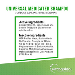 Vetoquinol Universal Medicated Shampoo horses mane shot shows multi-pet compatibility.