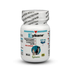Vetoquinol Zylkene bottle promotes calmness during daily routines.