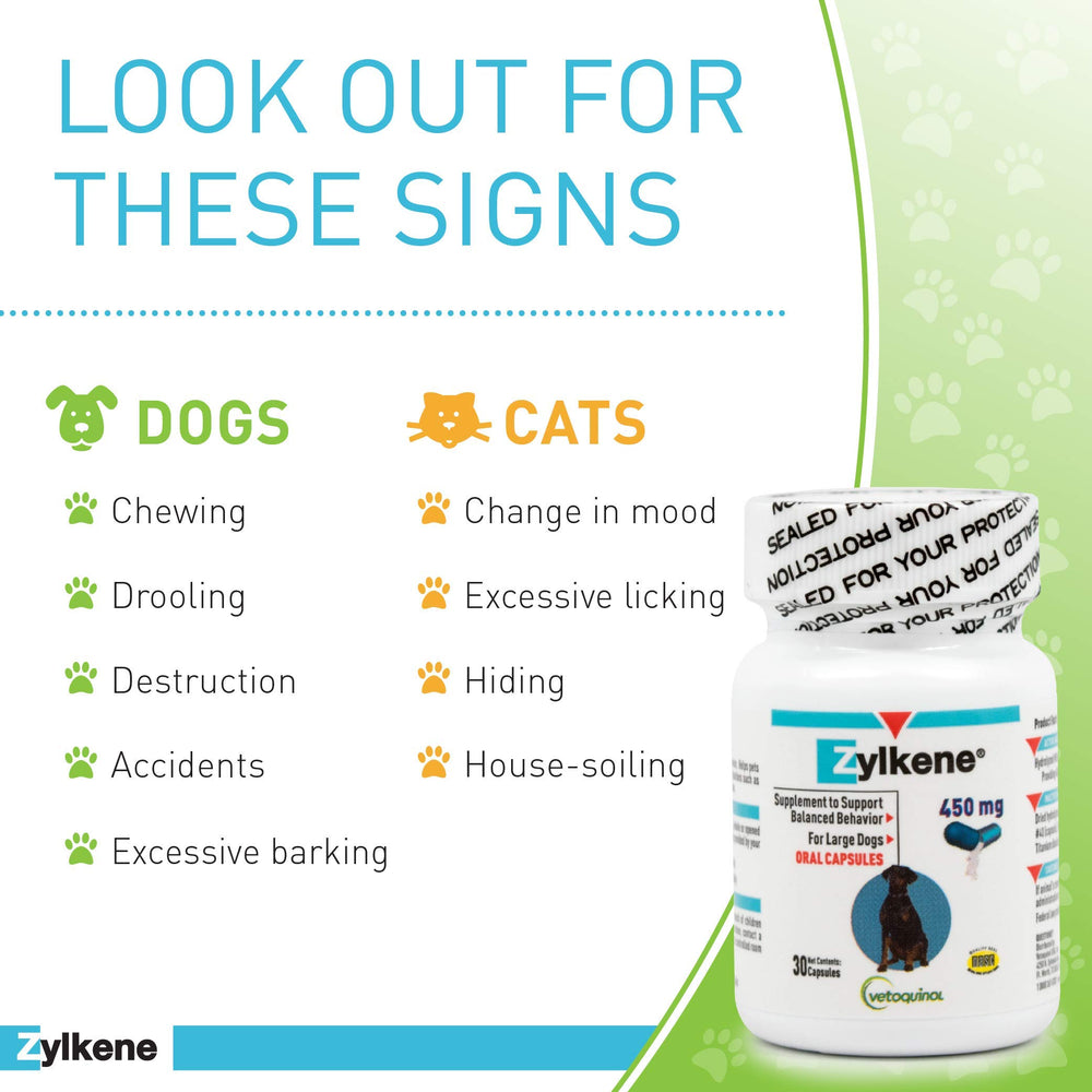Vetoquinol Zylkene lactose-free formulation suitable for sensitive stomachs