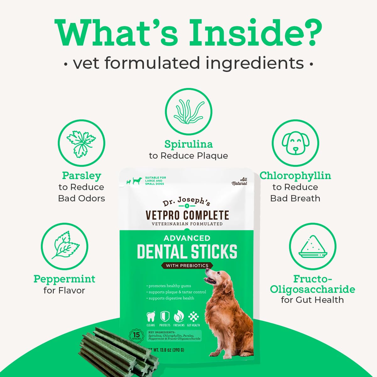 VetPro Complete Dental Sticks in use during dog snack time to support dental care.