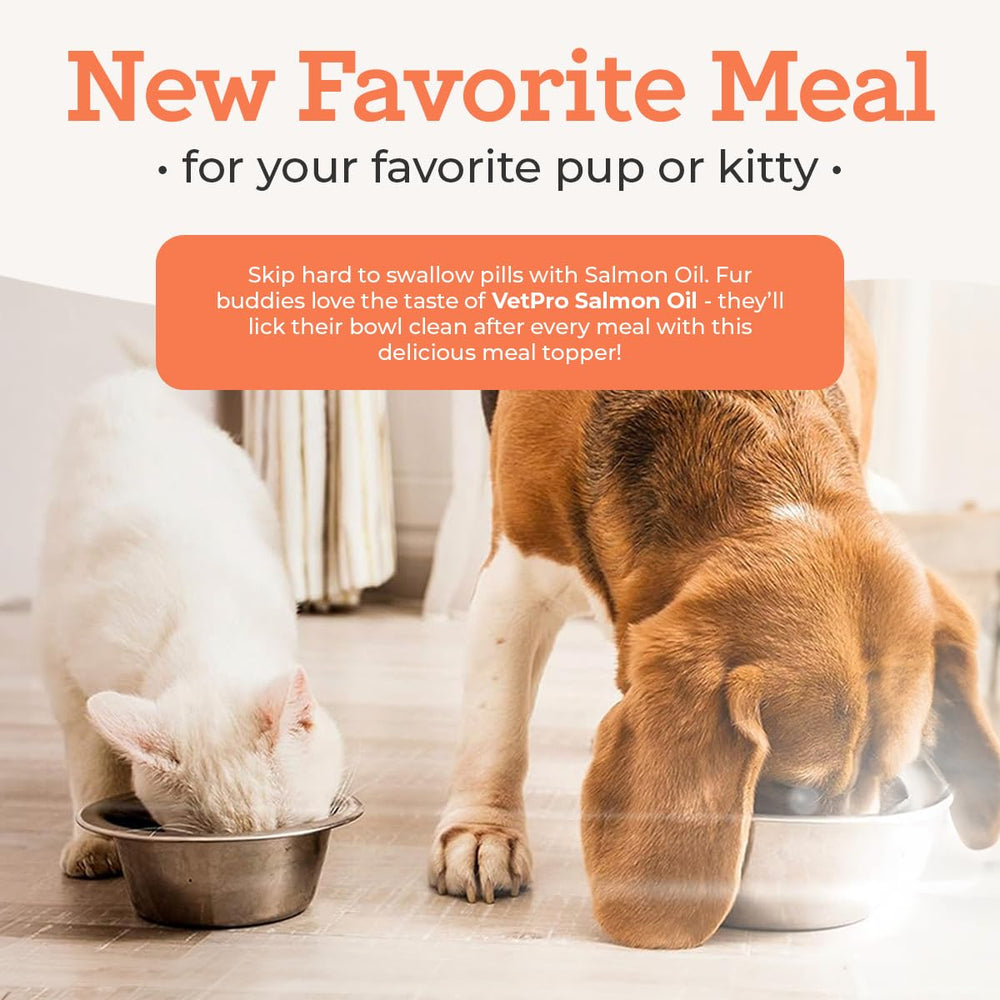 VetPro Complete salmon oil supports joints and mobility for active pets.