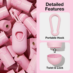 VETRESKA dispenser clip leash demonstrates easy, secure attachment during walks.