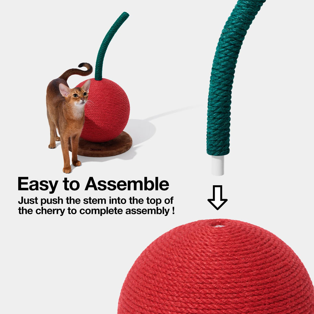 VETRESKA easy-assembly post demonstrates quick setup for indoor feline fun.