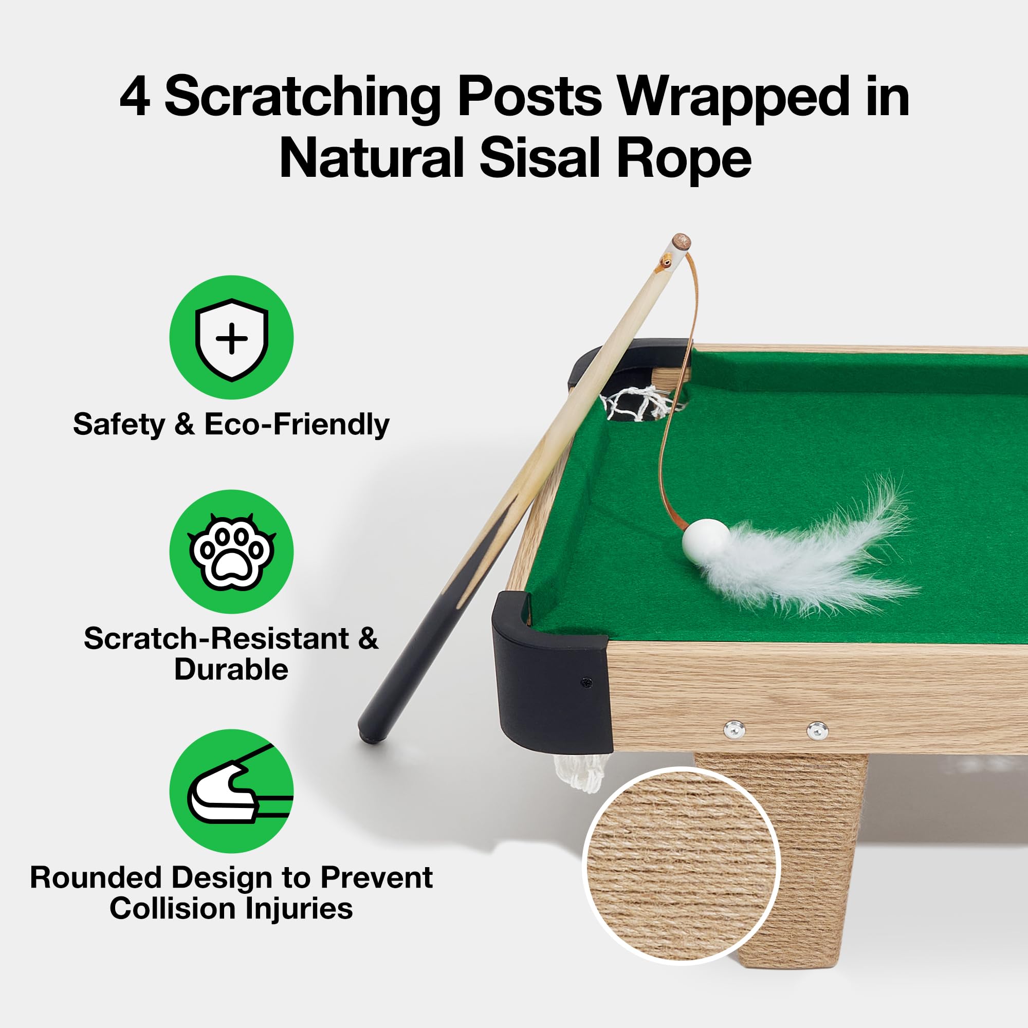 VETRESKA 4 in 1 design combines billiard play, scratching, and enrichment in one unit