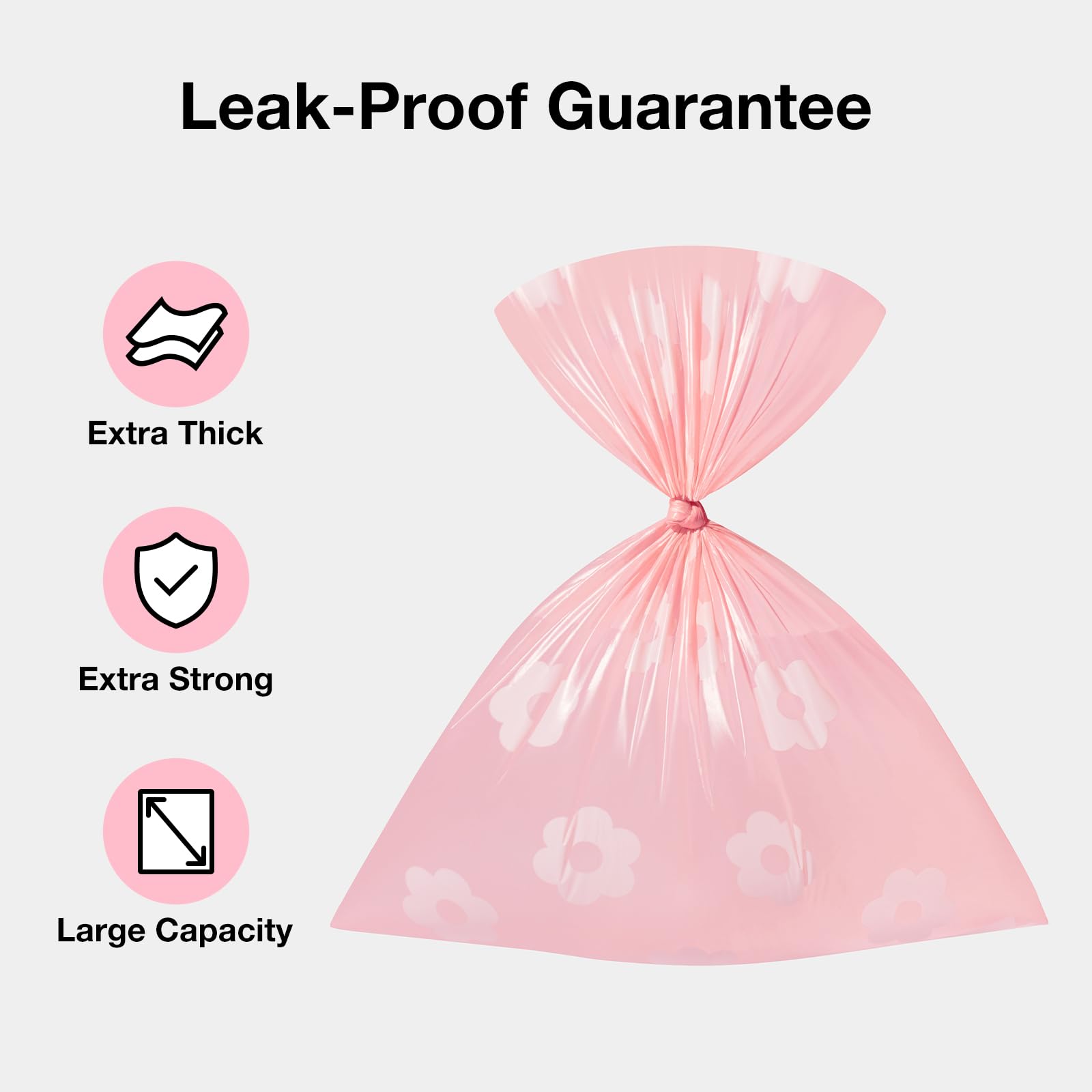 VETRESKA flower-top design reinforces bag opening for easy use