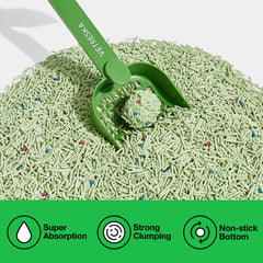 Vetreska Tofu Cat Litter appears dust-free during routine box cleanup.