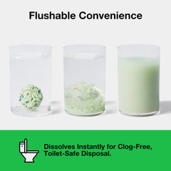 Vetreska Tofu Cat Litter dissolves in water for flushable disposal.