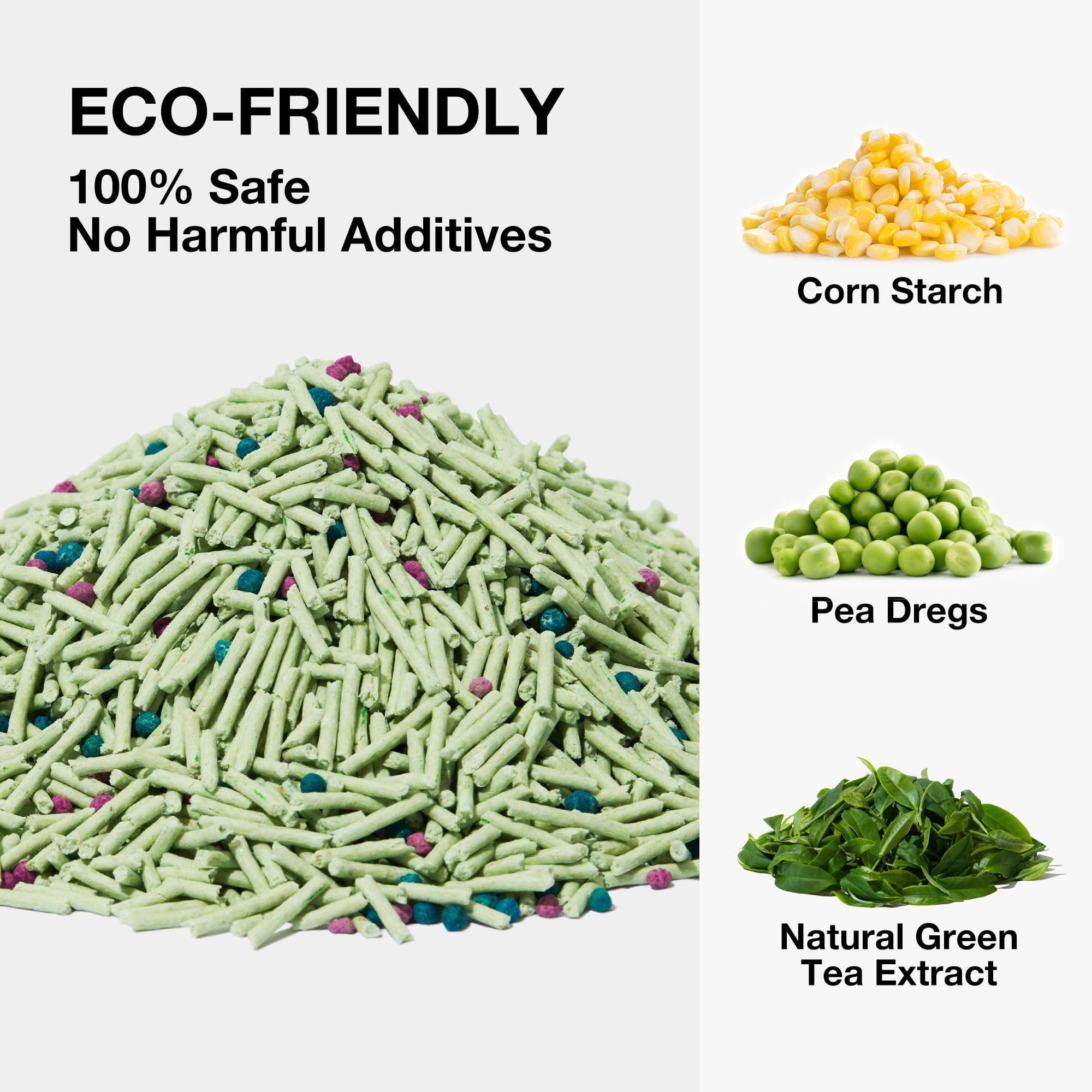 VETRESKA Tofu Cat Litter low-tracking formula reduces mess after use.