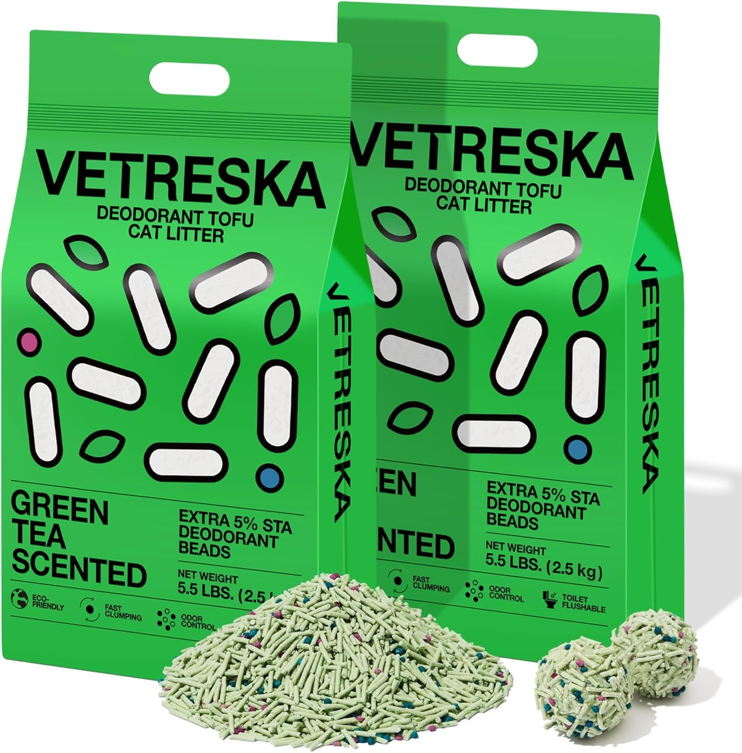 Vetreska Tofu Cat Litter vacuum packaging ensures secure transit.