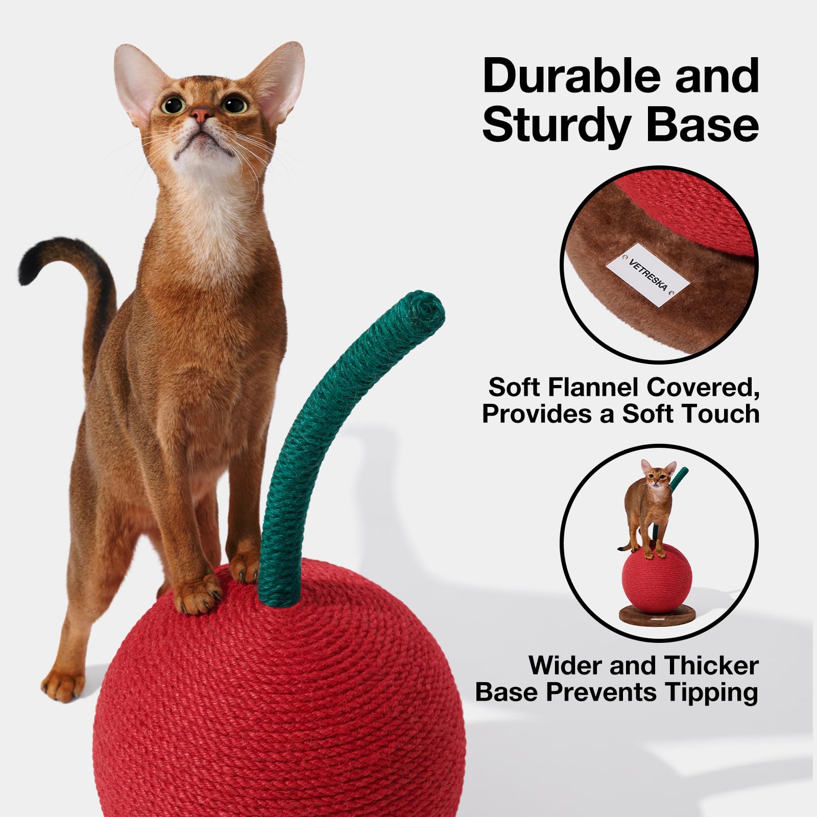 VETRESKA vertical scratch post shown in living room as space-saving indoor gym.