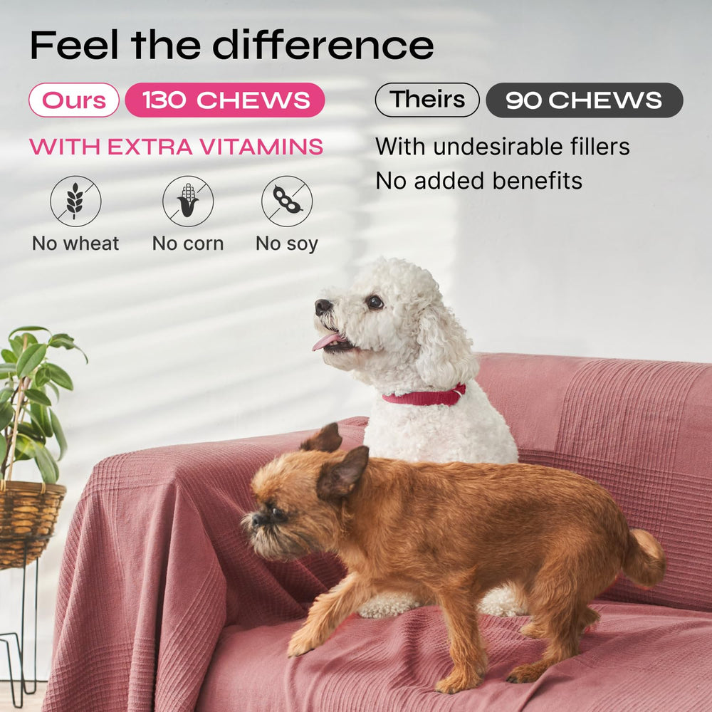 Vetrica dog allergy relief chews close-up texture indicating natural ingredients for itch relief.