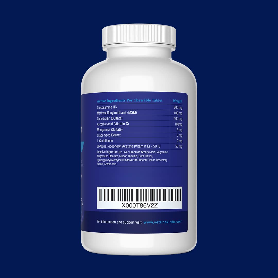 Vetrinex Labs USA-made GMP badge highlights quality.