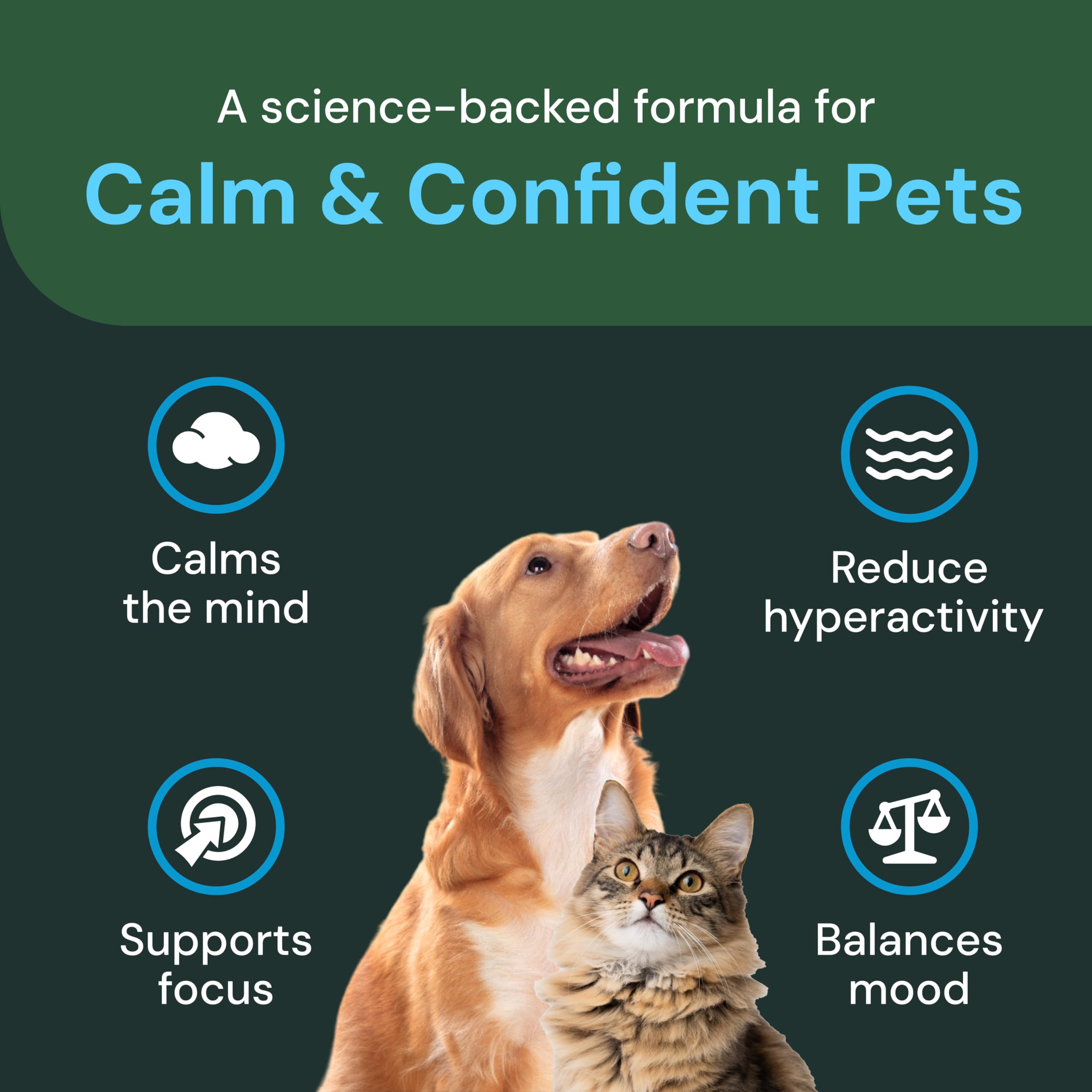 VetriScience cat chews close-up highlighting non-drowsy calming support.