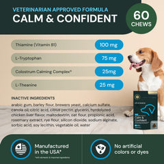VetriScience dog chews close-up highlighting calming bites for pets.