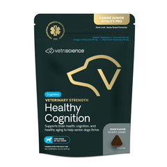VetriScience Healthy Cognition chews bottle front for senior brain support.