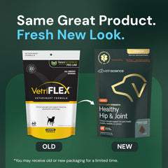 VetriScience Healthy Hip & Joint Chews closeup shows chewy texture dogs love.
