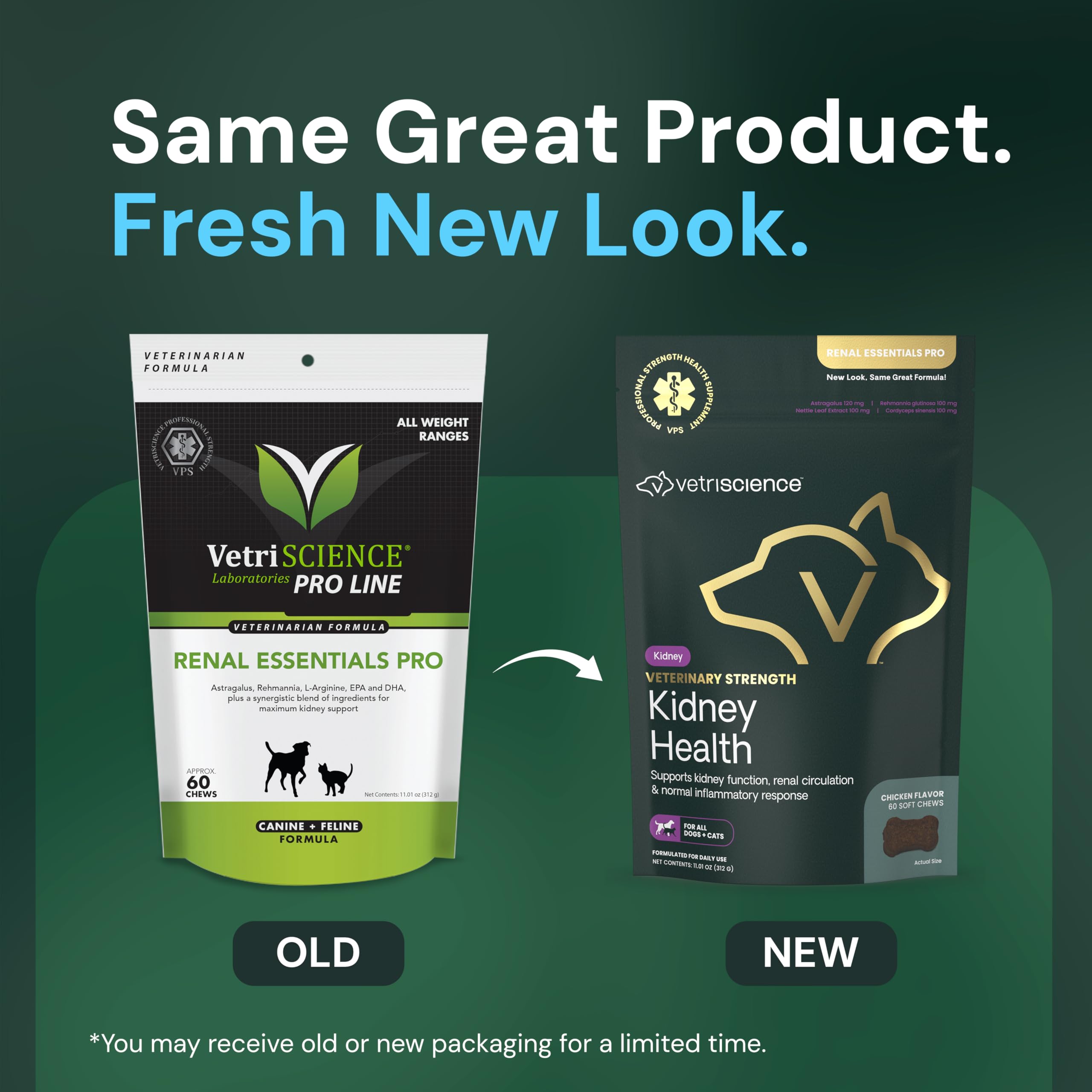 VetriScience Kidney Health Chews serving dog image highlighting renal support for dogs