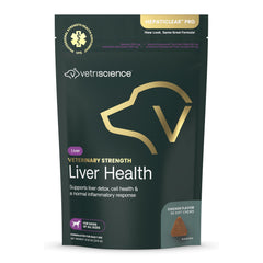 VetriScience Liver Health Chews bottle-front showing veterinary-strength liver support for dogs.