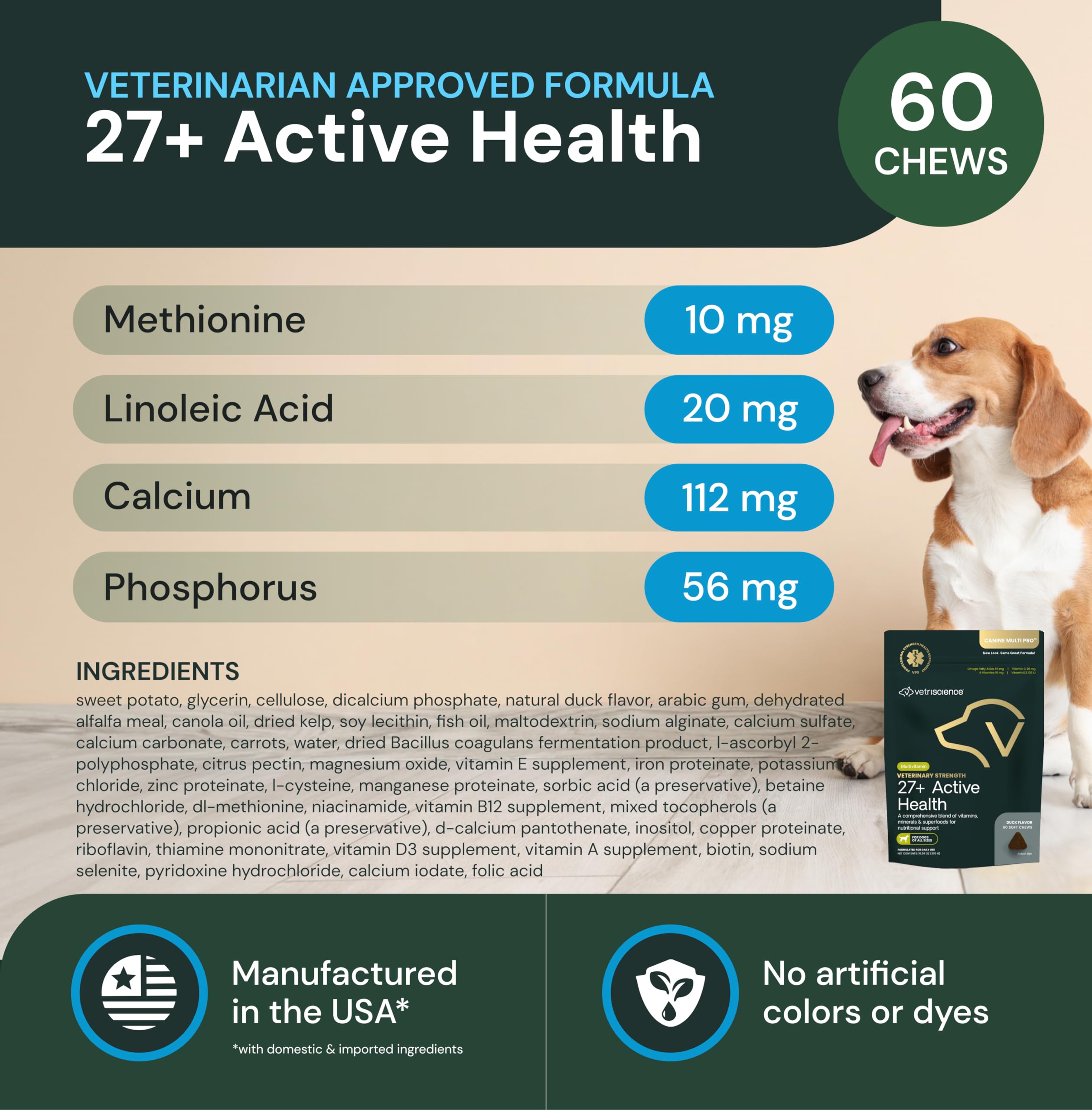VetriScience dog chewing chew shot capturing palatable texture for daily nutrient intake
