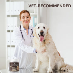 Vetriuntrix lab-tested pet supplement label conveys potency and safety for dogs and cats.