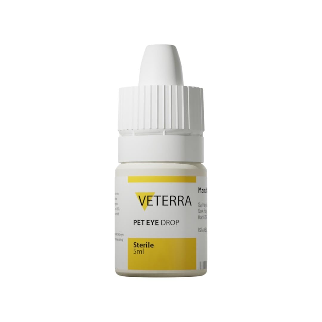 5 ml Veterra Pet Eye Drops bottle size for long-lasting pet eye care.