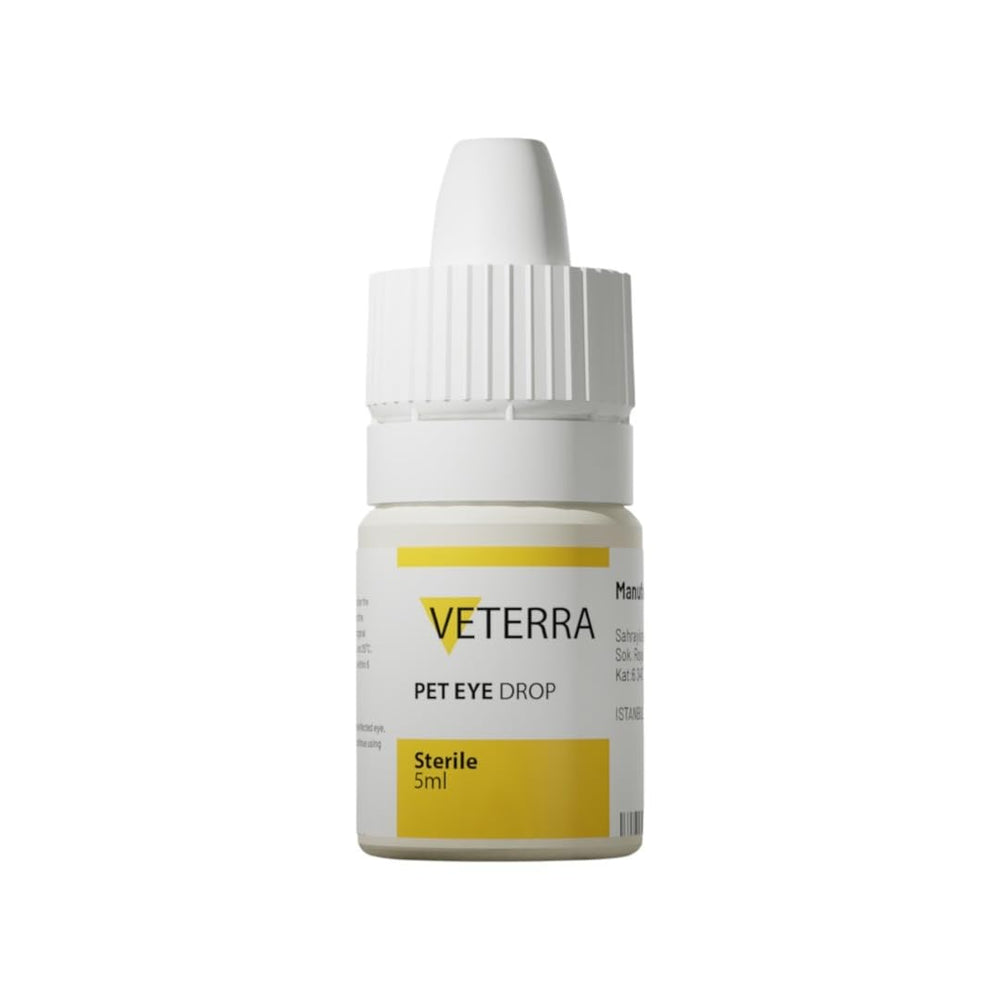 5 ml Veterra Pet Eye Drops bottle size for long-lasting pet eye care.