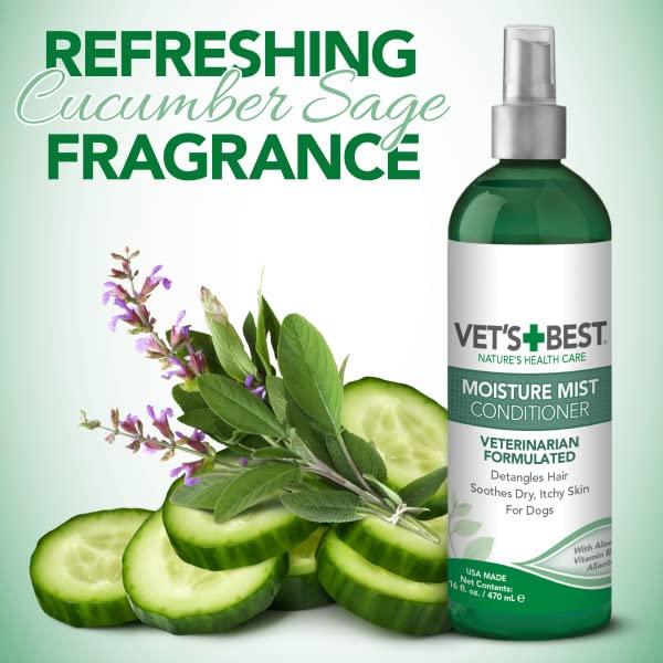 Vet's Best Moisture Mist vitamin-b5 boosts moisture for a softer coat.