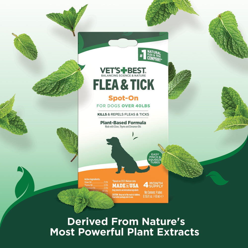Vets Best notes clove thyme cinnamon oils in a plant-based formula