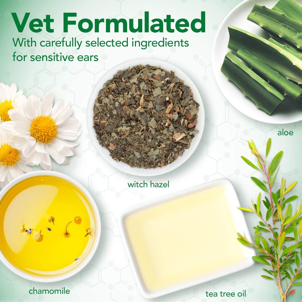 Vet's Best natural ingredients label highlights chamomile and tea tree.