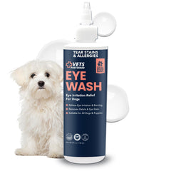 Vets Preferred Eye Cleaner bottle pour for easy, gentle eye washes at home.