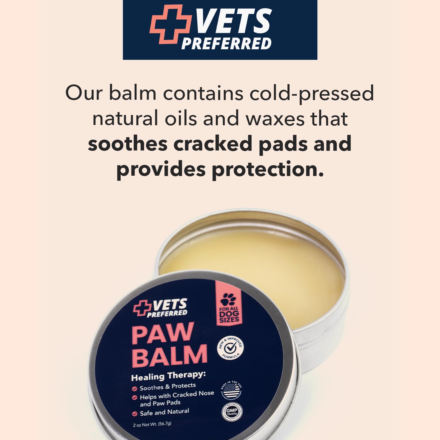Vets Preferred Paw Balm coconut oil for silky paw softness