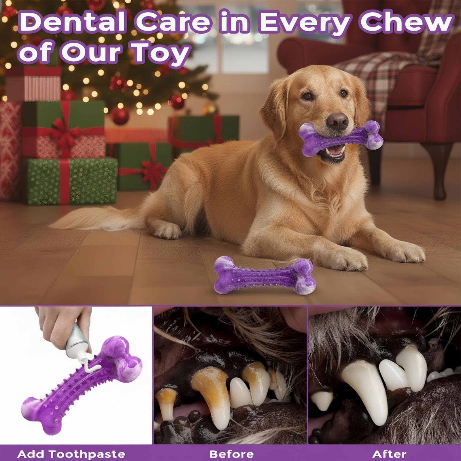 Veyaxiah large-dog-chew-toy close-up shows durable rubber.