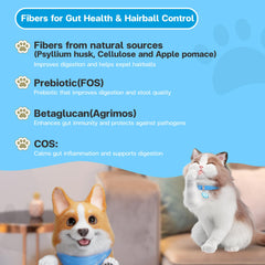 VFCARE Fiber Tuna Salmon 30 sachets display convenient daily fiber for cats and dogs.