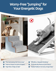 Vfrog dog stairs non-slip base demonstrates stable footing for pets.