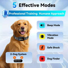 VGIUB dog training collar remote with 3000 ft range enables long-distance training sessions.