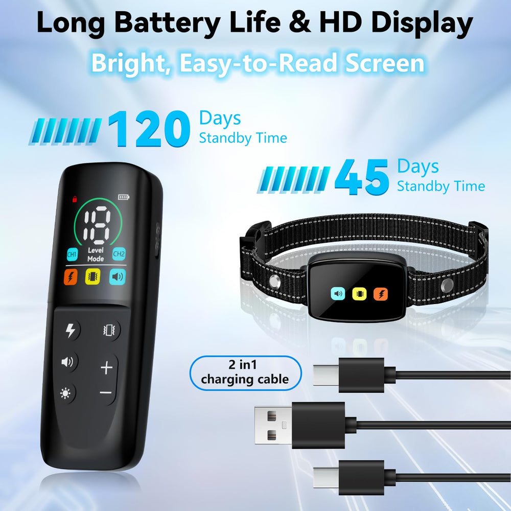 VGIUB dog training collar remote in hand ready for quick on-the-go adjustments.