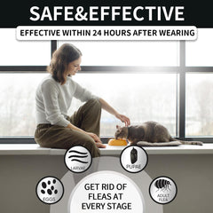 VICSOM waterproof cat flea collar in rain showing durability