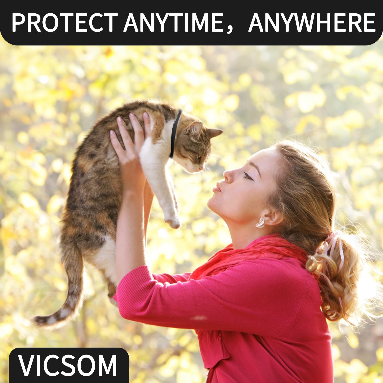 VICSOM cat collar prevents fleas and ticks on daily outdoor play