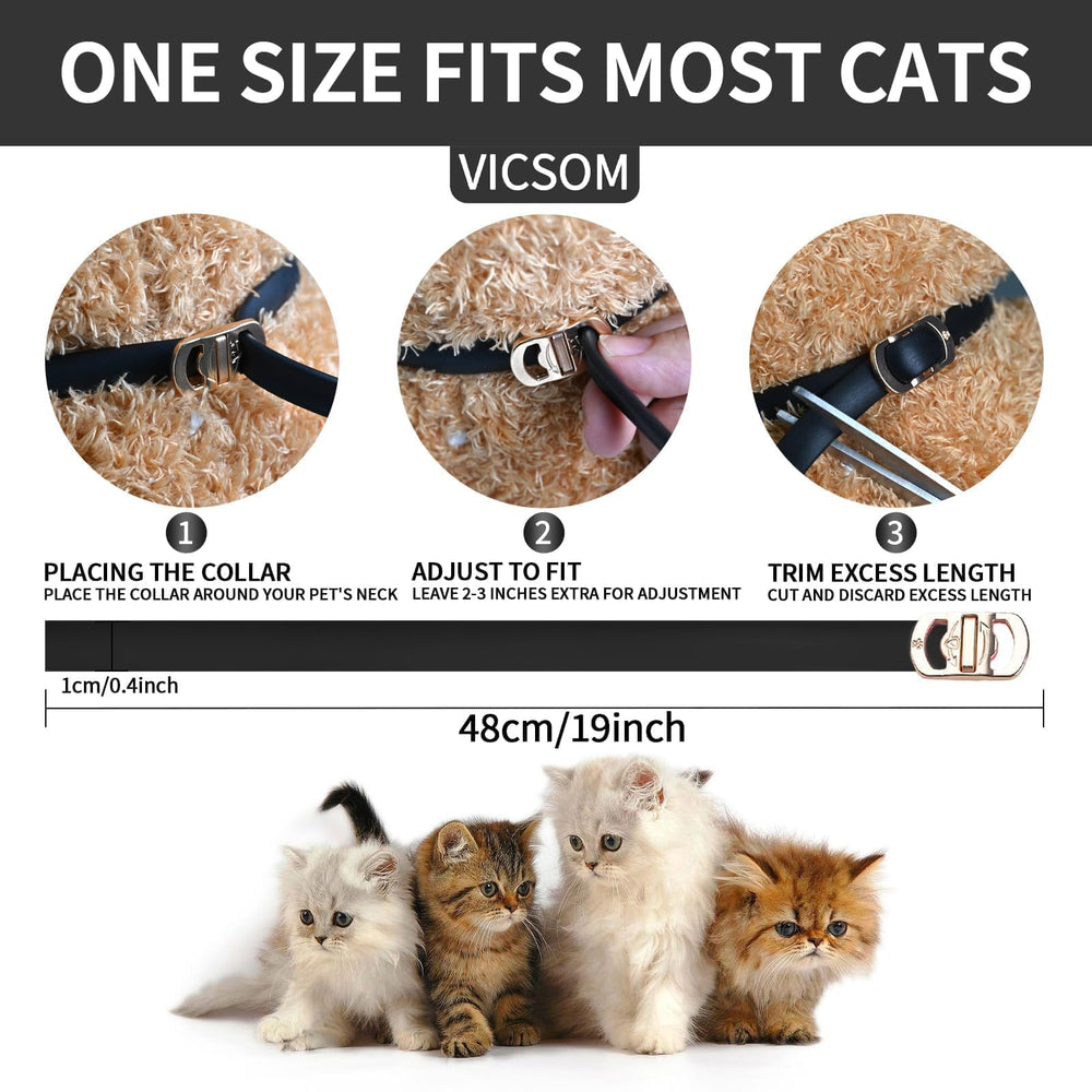 VICSOM cat flea collar with 18.8 inch max length suitable for larger cats
