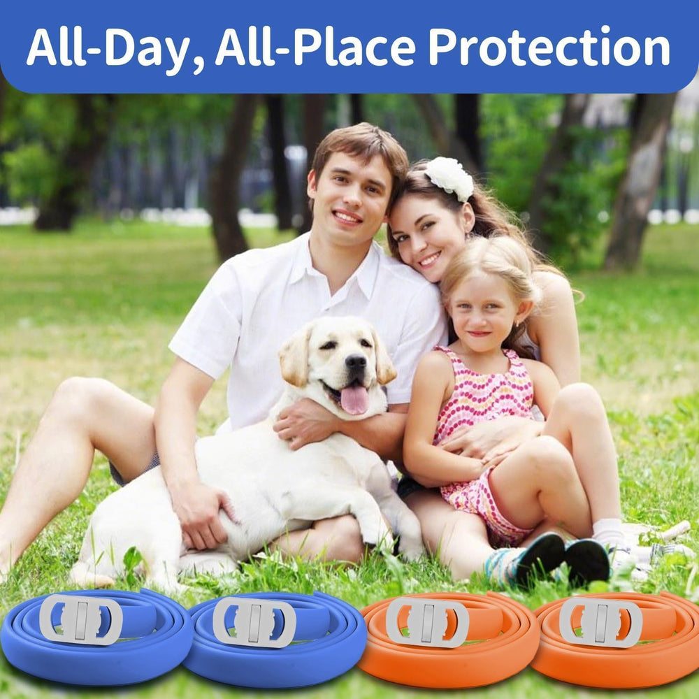 VICSOM dog flea collar in-use during a walk shows continuous protection.