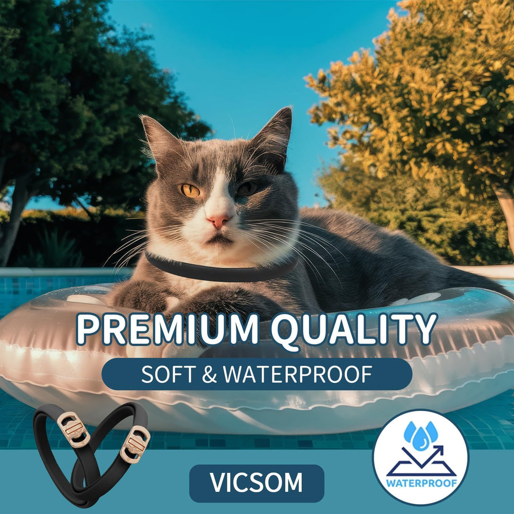 VICSOM adjustable buckle detail on black collar supports secure, comfortable wear.