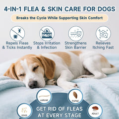 VICSOM waterproof topical treatment applied on a dog's neck area