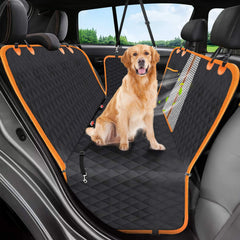 Victoper dog seat cover on back seat protects upholstery from spills and scratches.