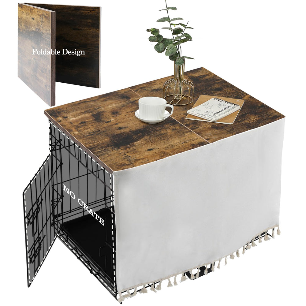 VIE DE AMAN dog crate topper wood fits 48-inch crates for sturdy end tables.