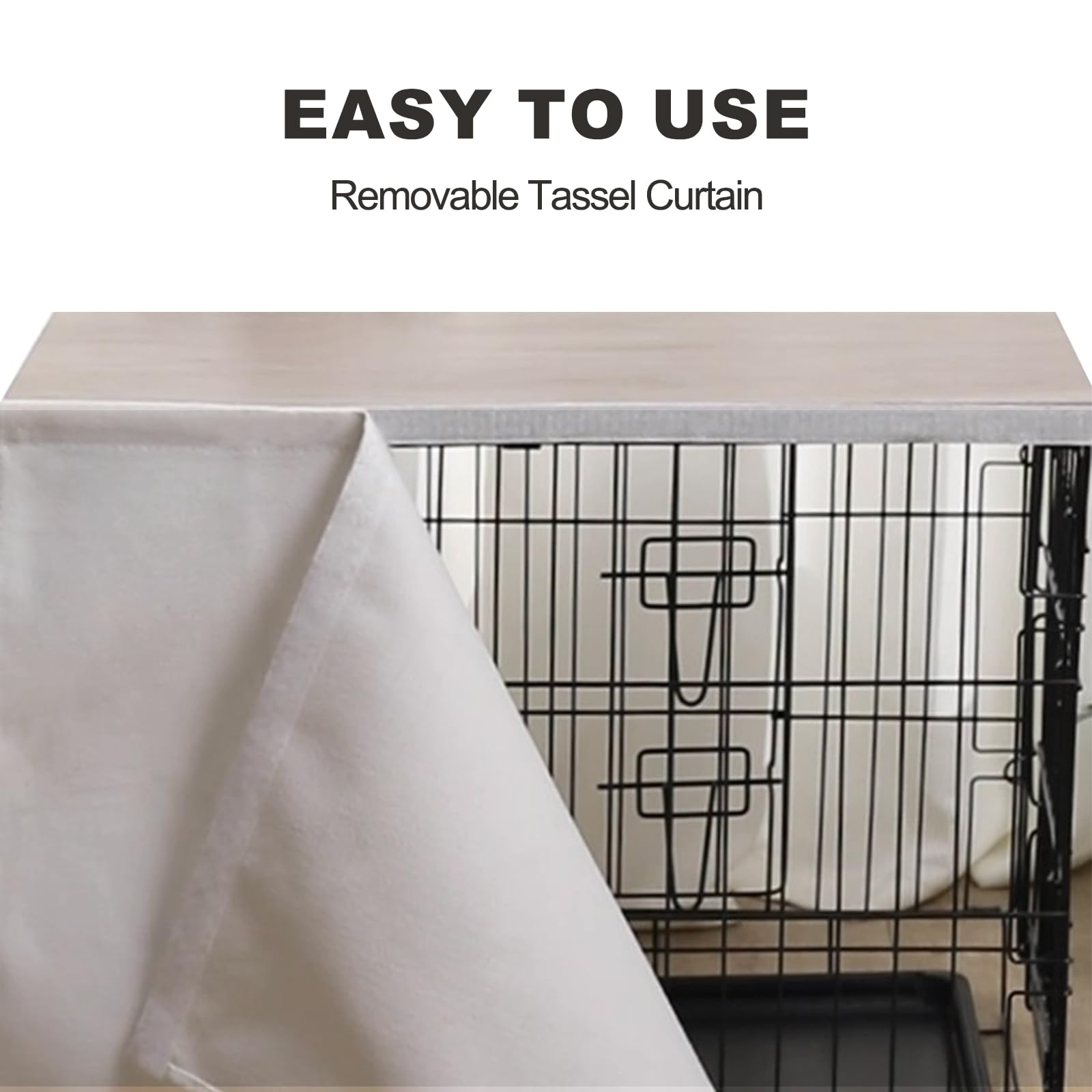 VIE DE AMAN wooden crate topper with built-in size guide for 24–48 inch crates.