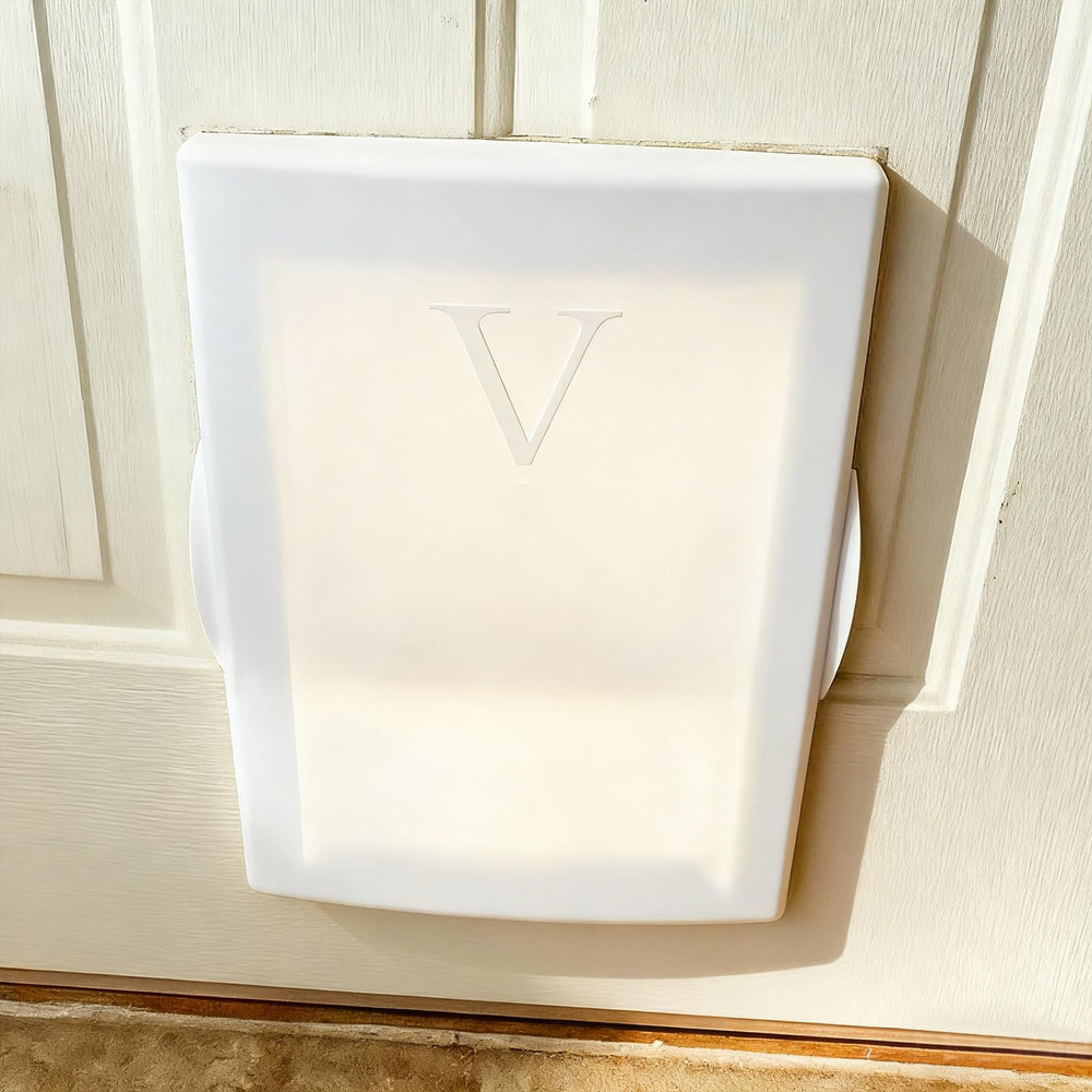 Viecam affordable white pet door panel emphasizes budget-friendly replacement.